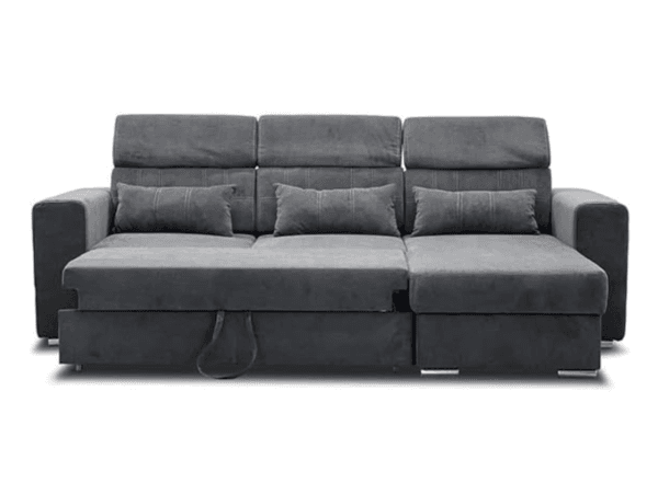 Luca Sofa Bed in Grey With Hidden Storage - Image 2