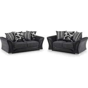 Shannon 3 and 2 Seater Sofa Grey/Black - Beige/Brown