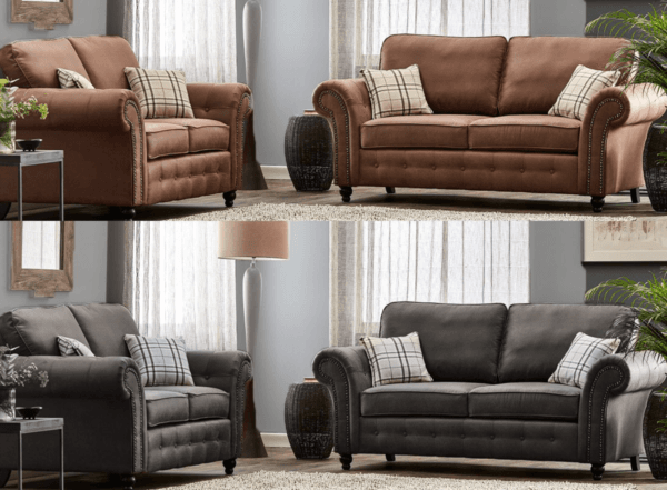 Oakland Leather 3 and 2 Seater Sofa Set - Image 2