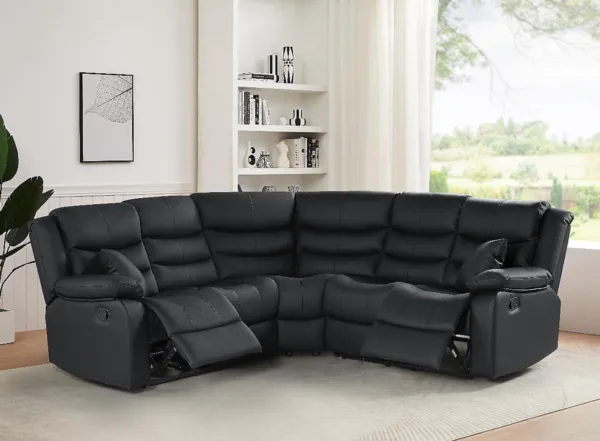 Roma Corner Leather Recliner Grey, Black, Brown - Image 4