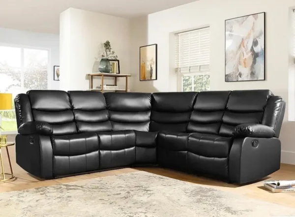 Roma Corner Leather Recliner Grey, Black, Brown - Image 6