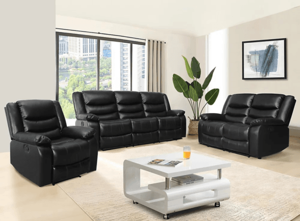 Roma 3 and 2 Seater Leather Recliner with Armchair - Image 8