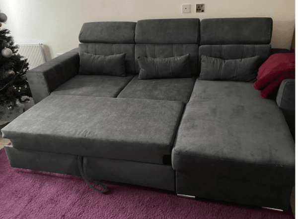Luca Sofa Bed in Grey With Hidden Storage - Image 3