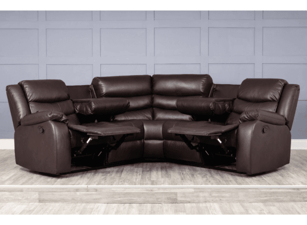 Roma Corner Leather Recliner Grey, Black, Brown - Image 8