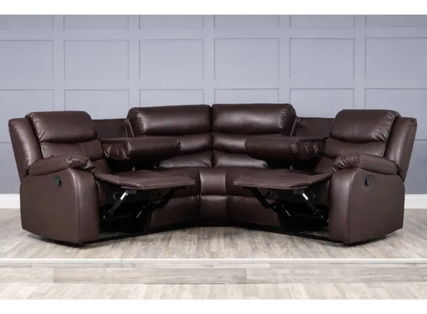 Roma Corner Leather Recliner Grey, Black, Brown - Image 8