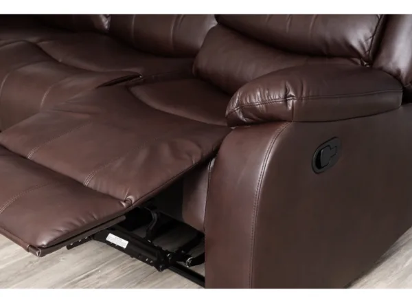 Roma Corner Leather Recliner Grey, Black, Brown - Image 9
