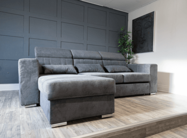 Luca Sofa Bed in Grey With Hidden Storage - Image 4