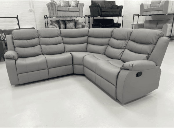 Roma Corner Leather Recliner Grey, Black, Brown - Image 3