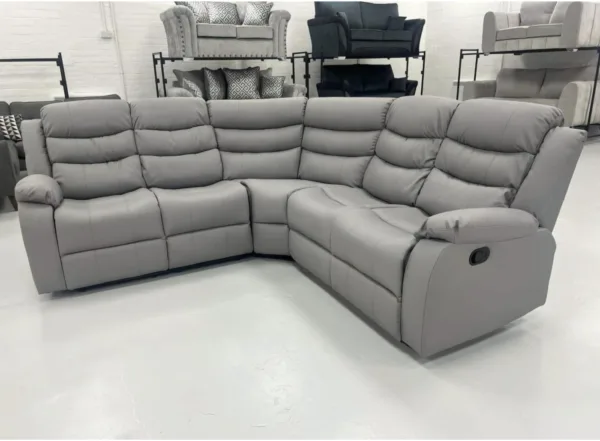 Roma Corner Leather Recliner Grey, Black, Brown - Image 3