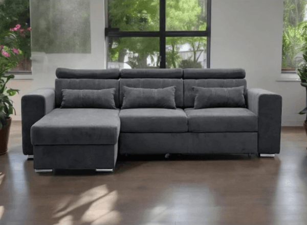 Luca Sofa Bed in Grey With Hidden Storage - Image 7