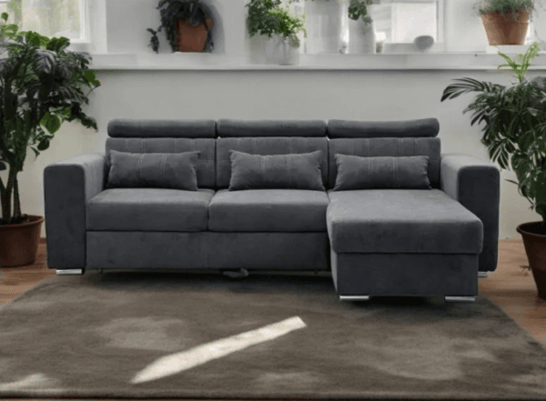 Luca Sofa Bed in Grey With Hidden Storage - Image 8