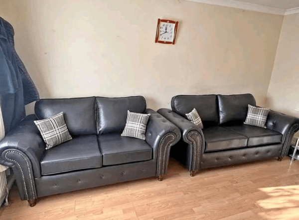 Oakland Leather 3 and 2 Seater Sofa Set - Image 9