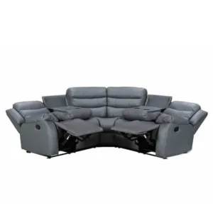 Roma Corner Leather Recliner Grey, Black, Brown