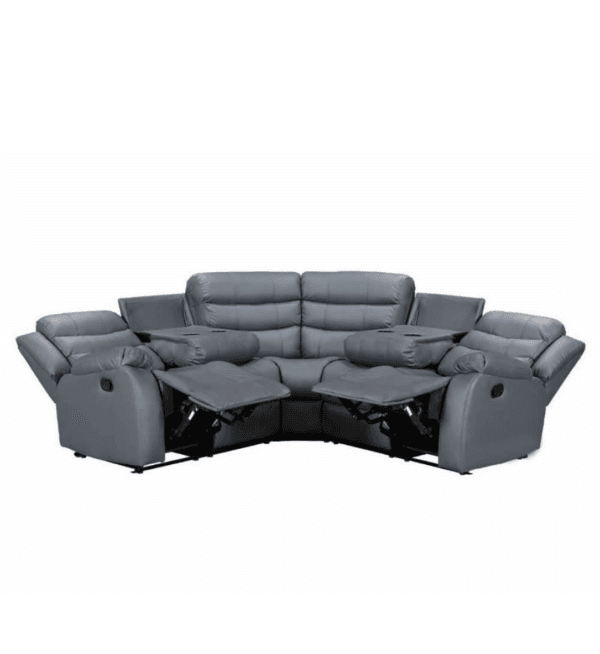 Roma Corner Leather Recliner Grey, Black, Brown