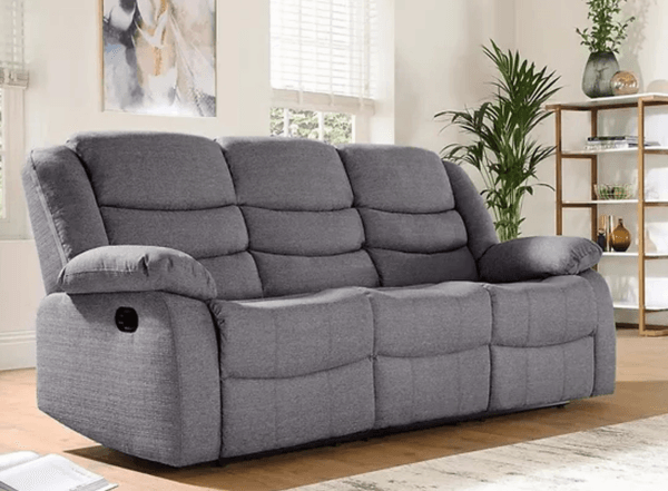 Sorrento 3 and 2 Seater Fabric Recliner Sofa Grey - Image 13