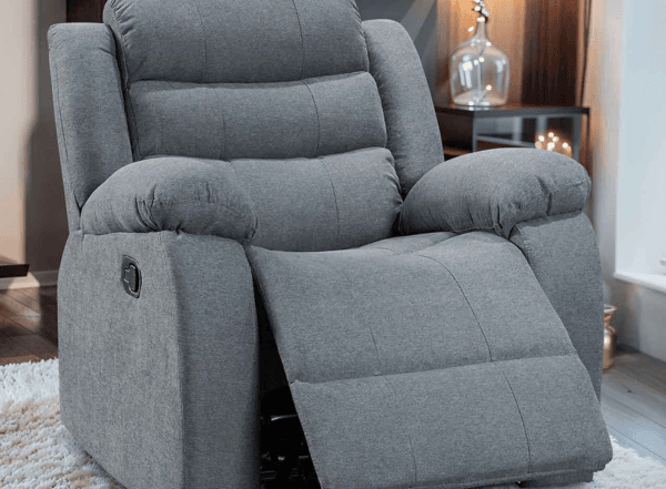 Sorrento 3 and 2 Seater Fabric Recliner Sofa Grey - Image 16