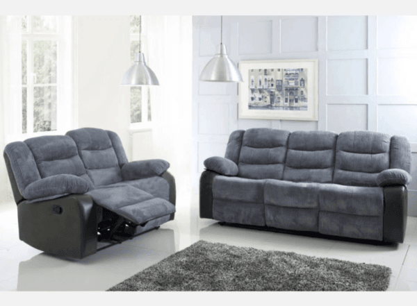 Rio 3 and 2 Seater Cord Fabric Recliner Modern Design - Image 2