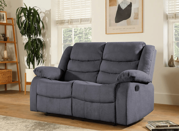 Sorrento 3 and 2 Seater Fabric Recliner Sofa Grey - Image 5