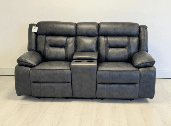 Nova 3 and 2 Seater Electric Recliner Grey Leather - Image 7