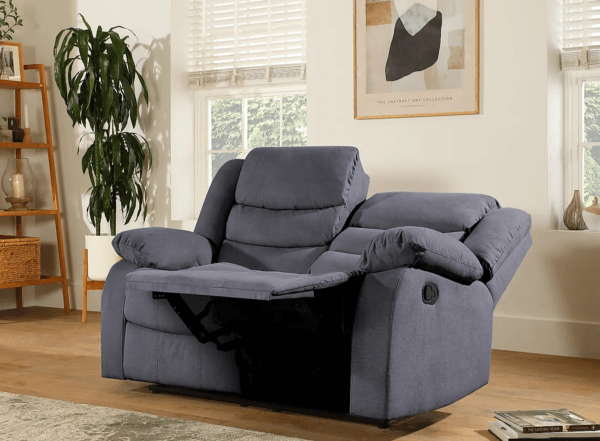 Sorrento 3 and 2 Seater Fabric Recliner Sofa Grey - Image 6