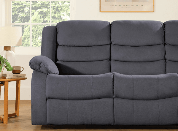 Sorrento 3 and 2 Seater Fabric Recliner Sofa Grey - Image 7