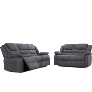 Sorrento 3 and 2 Seater Fabric Recliner Sofa Grey